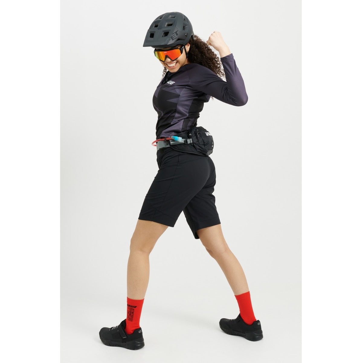 Camisola de manga comprida USWE BERG MTB para mulher Preto