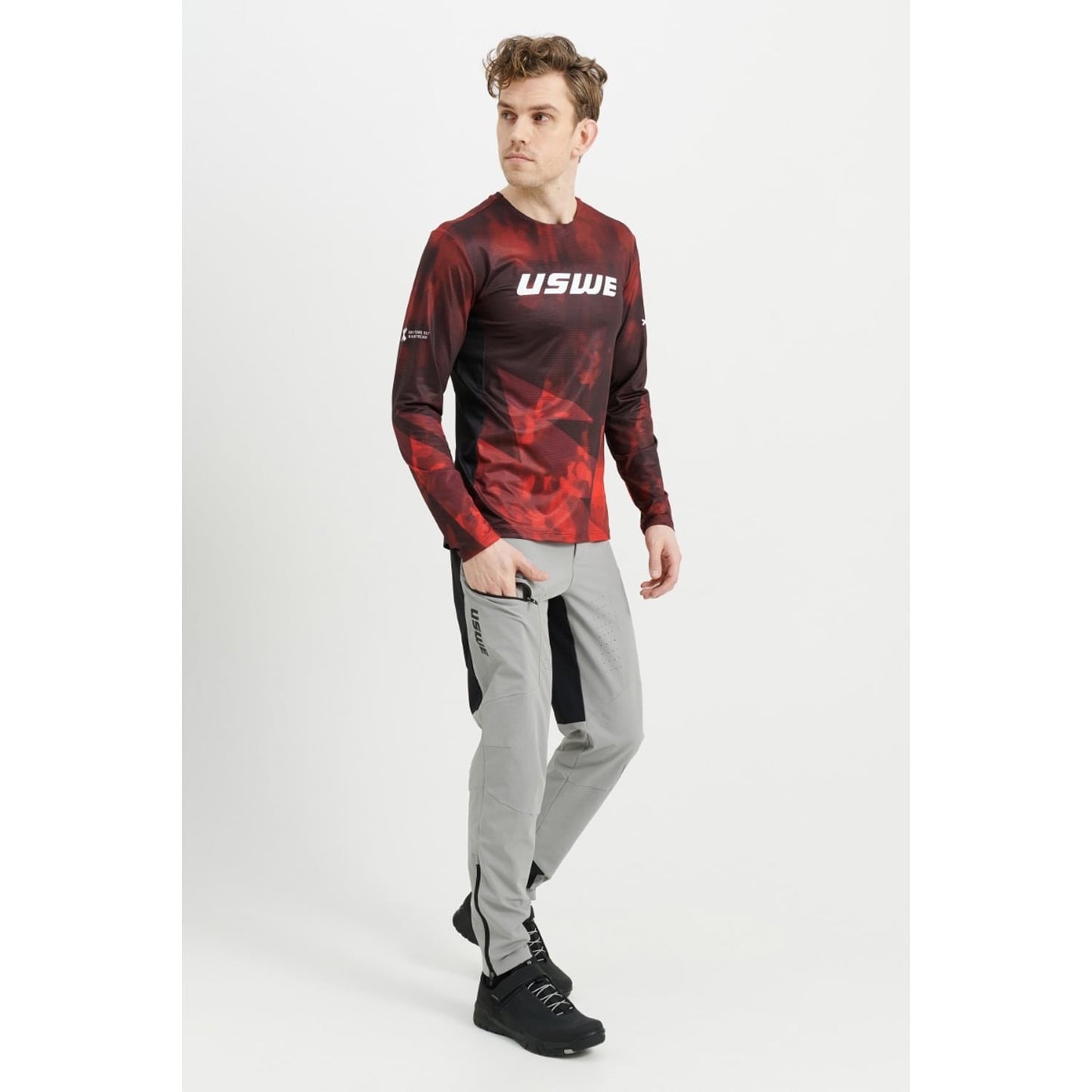 Camisola de manga comprida USWE LUFTIG MTB Vermelho