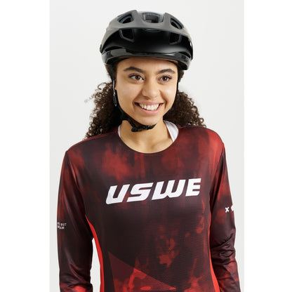 Jersey USWE LUFTIG MTB Mangas Compridas Mulher Vermelho