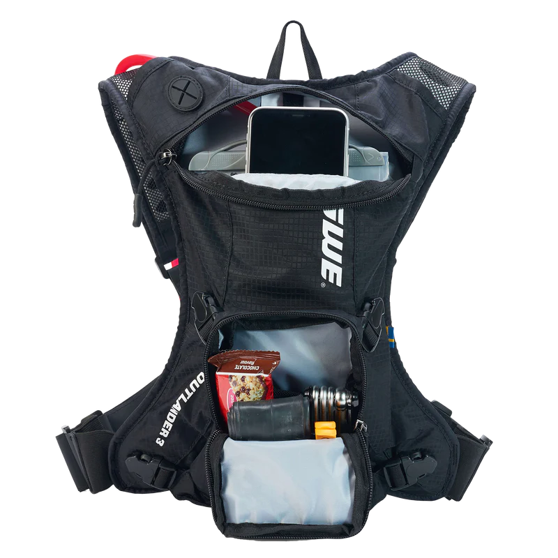 Mochila de hidratação USWE OUTLANDER JR 3 L para crianças, preta